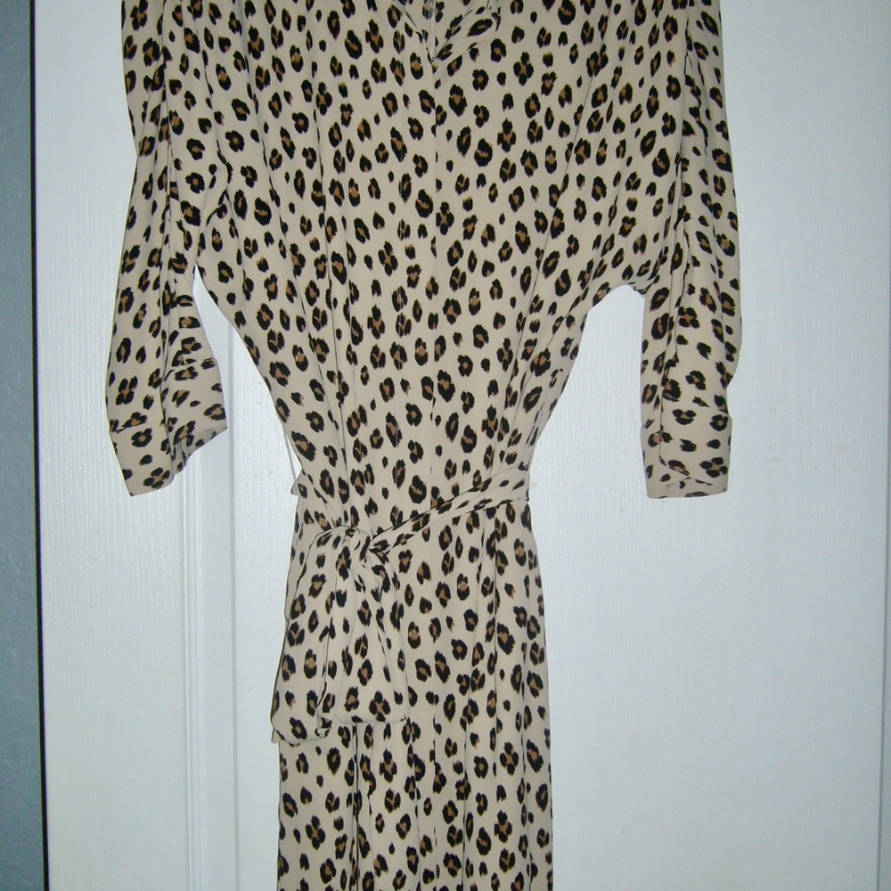 Chico's Leopard Shirt Dress Dolman Sleeves Size 0